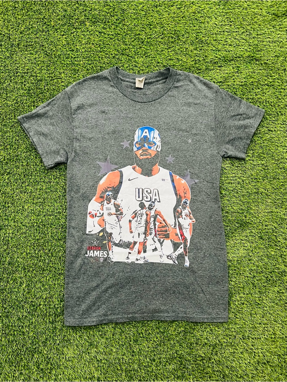 LeBron James Team USA Paris 2024 Olympics Basketball Gildan Graphic Tee Size S💎